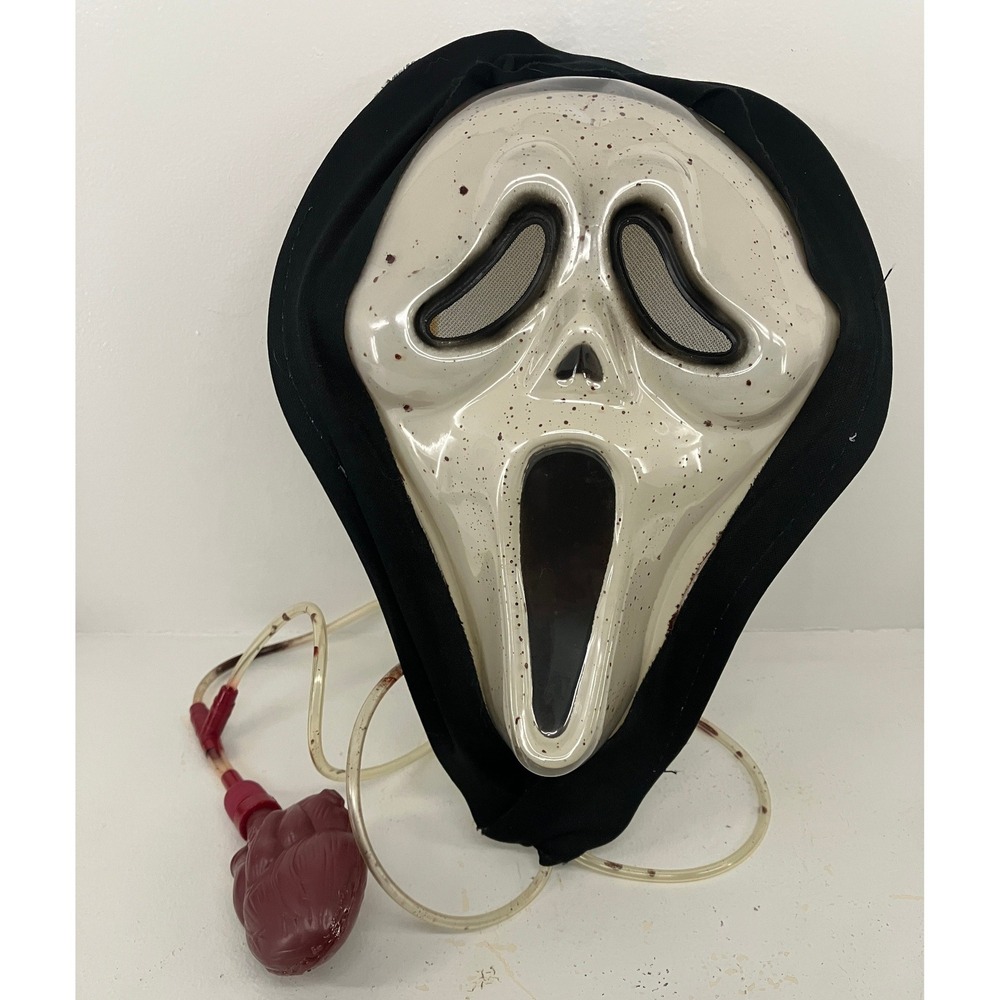 VTG Y2K EU CHINA Bleeding Ghost Face Mask Scream Heart Pump Halloween Horror 90s